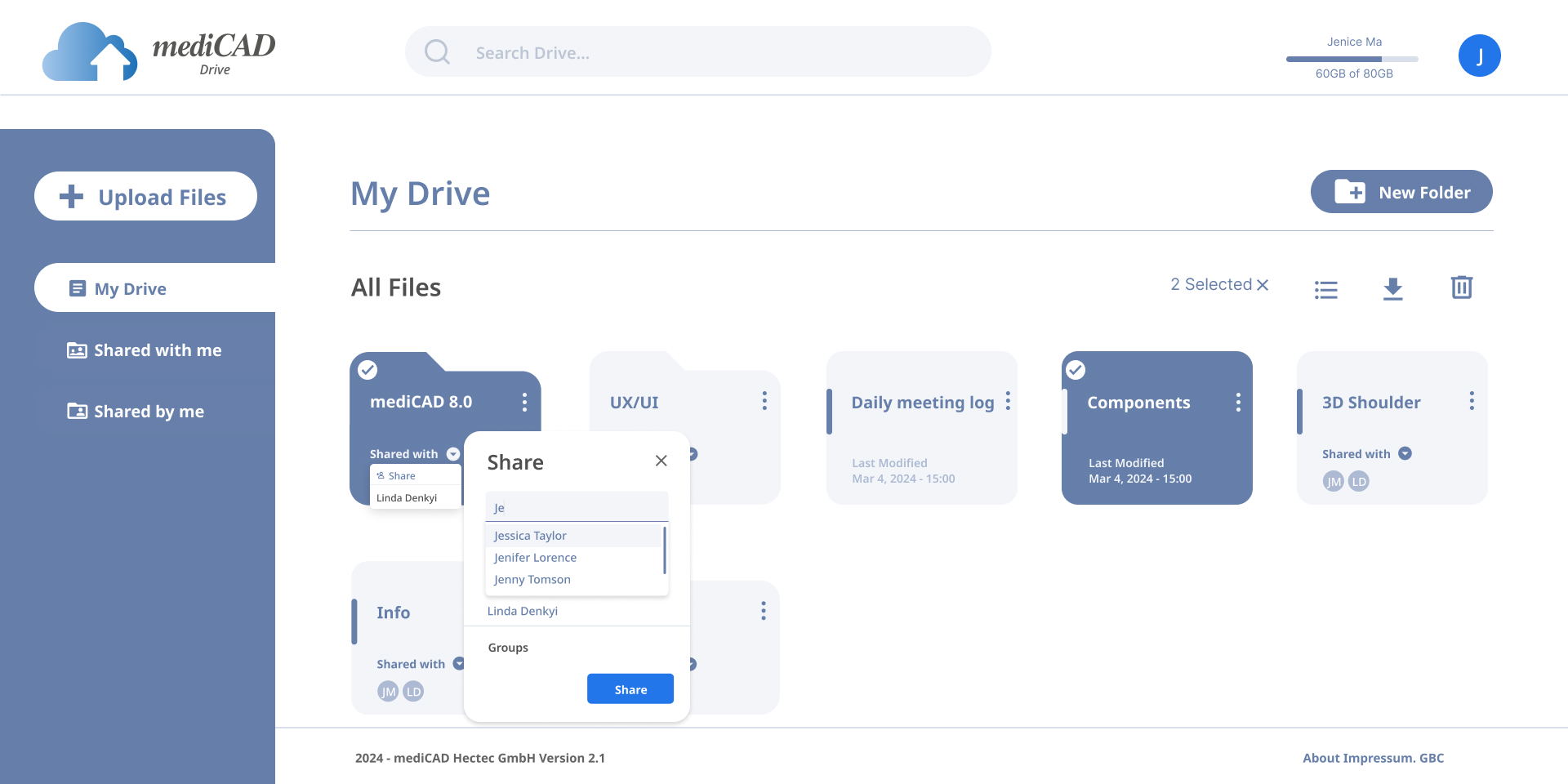 Share file - Folder view