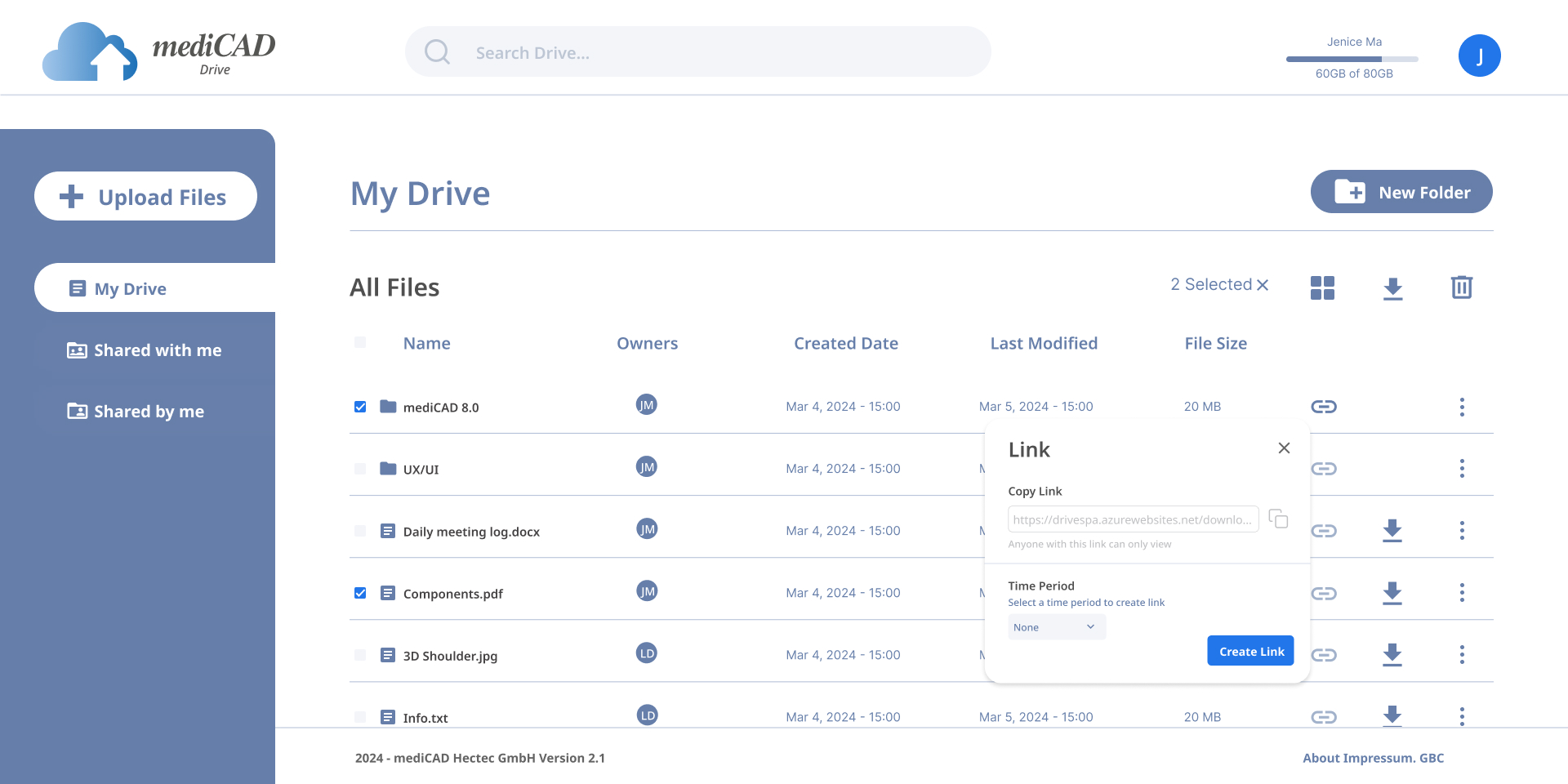 Link file - List view